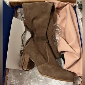 Stuart Weitzman Tan Suede Heeled Boots